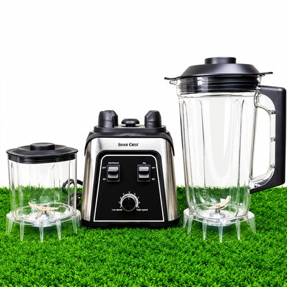 Silver Crest SC7291 2-in-1 Commercial Blender – 3L Jug & 1L Grinder, Heavy-Duty Motor