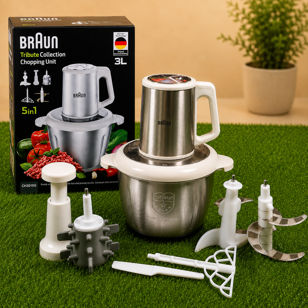 Braun 5 in 1 Electric Food Chopper – 3L Stainless Steel Bowl