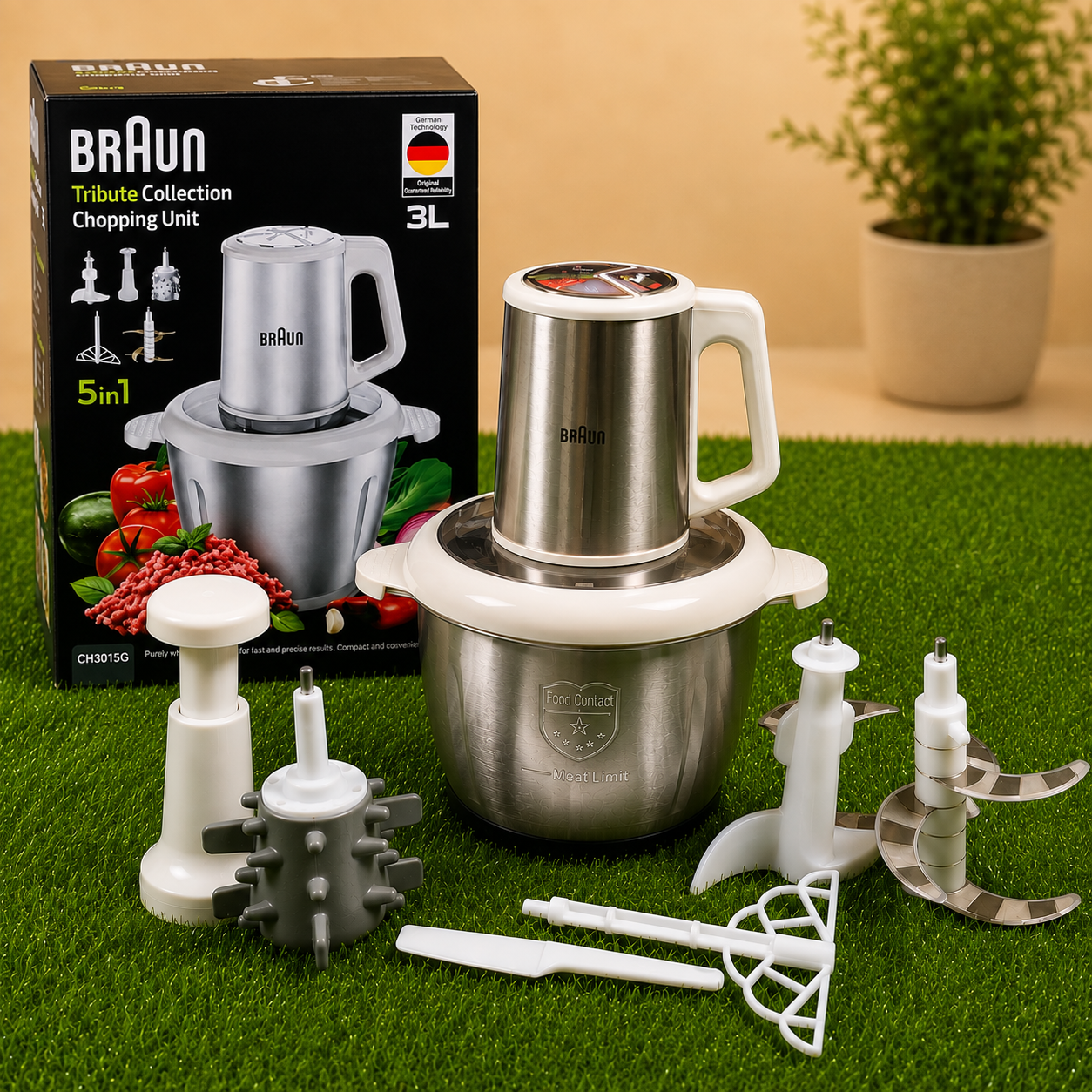 Braun 5 in 1 Electric Food Chopper – 3L Stainless Steel Bowl