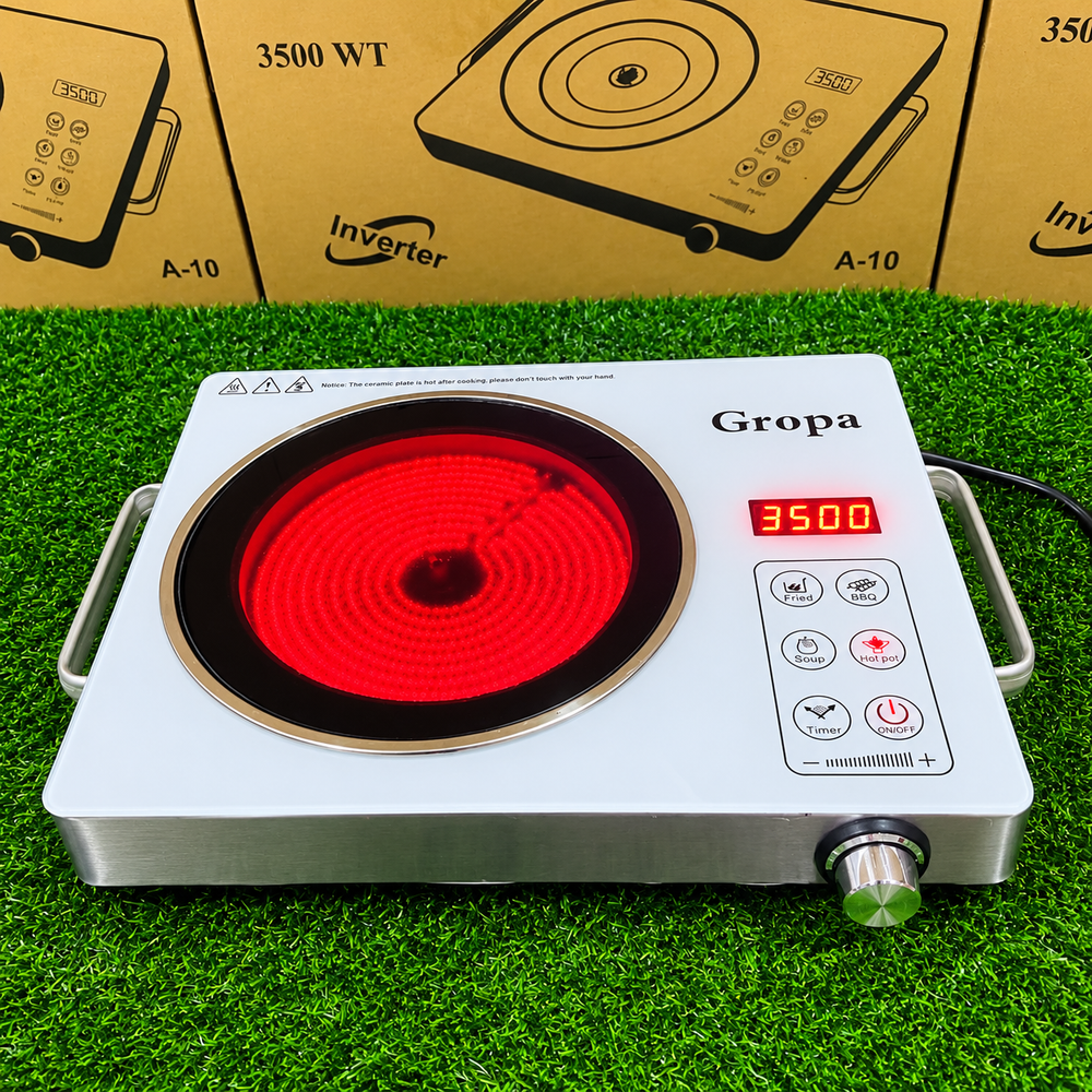 Gropa Inverter Electric Stove – 3500W | 220V | Multi-Function Cooking | Fried, BBQ, Soup & Hot Pot