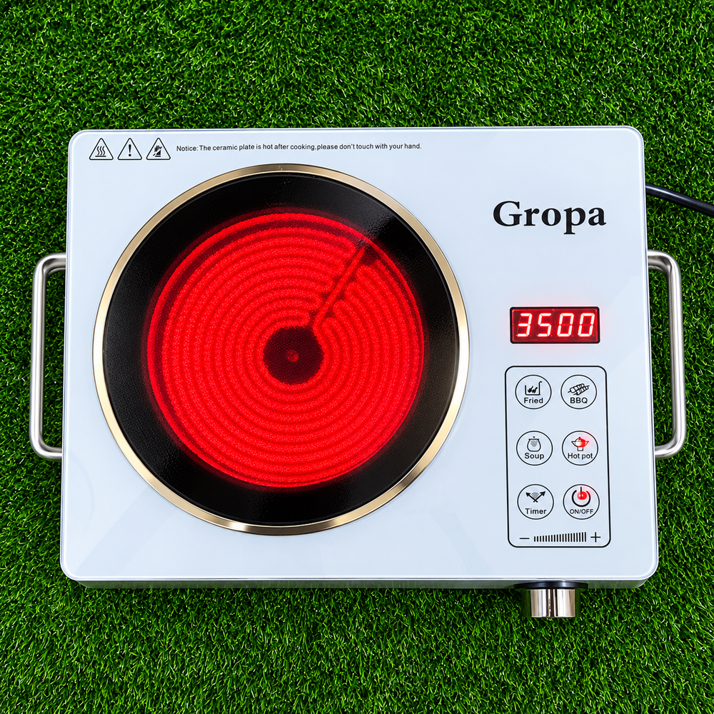 Gropa Inverter Electric Stove – 3500W | 220V | Multi-Function Cooking | Fried, BBQ, Soup & Hot Pot