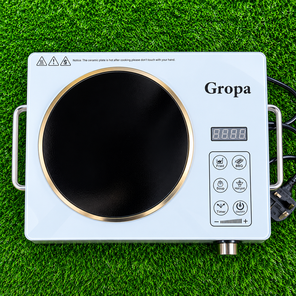 Gropa Inverter Electric Stove – 3500W | 220V | Multi-Function Cooking | Fried, BBQ, Soup & Hot Pot