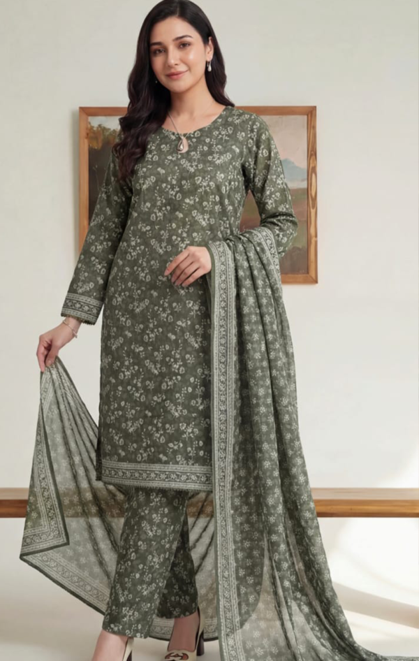 Soft Lawn Embroidered 3 Piece Suit Unstitched Women Fashion Collection