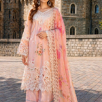 Pakistani Chikankari Style 3 Piece Unstitched Lawn Suit with Dupatta