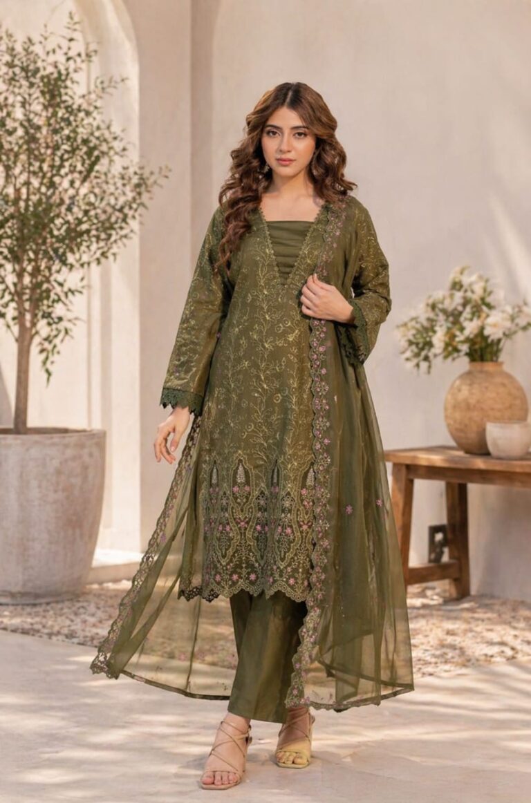 3PC Unstitched Chikankari Lawn Suit | PakLuxeImports
