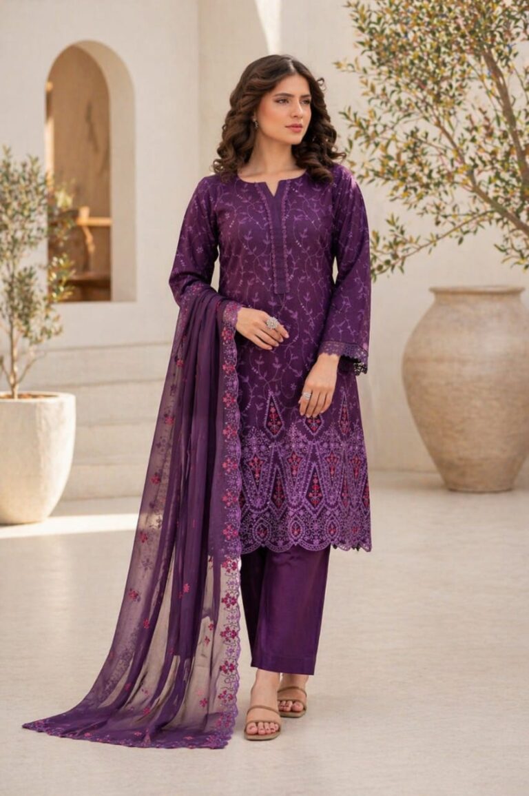 3 piece unstitched soft touch lawn suit